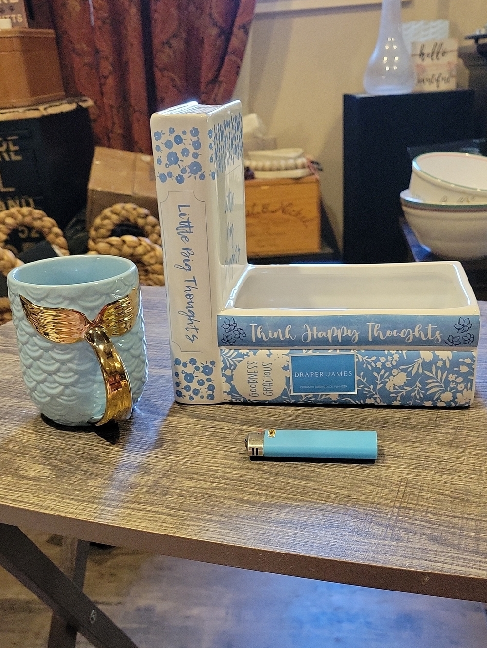 Book Planter W/ Mermaid Mug,both NEW..RARE Draper James Indoor Planter